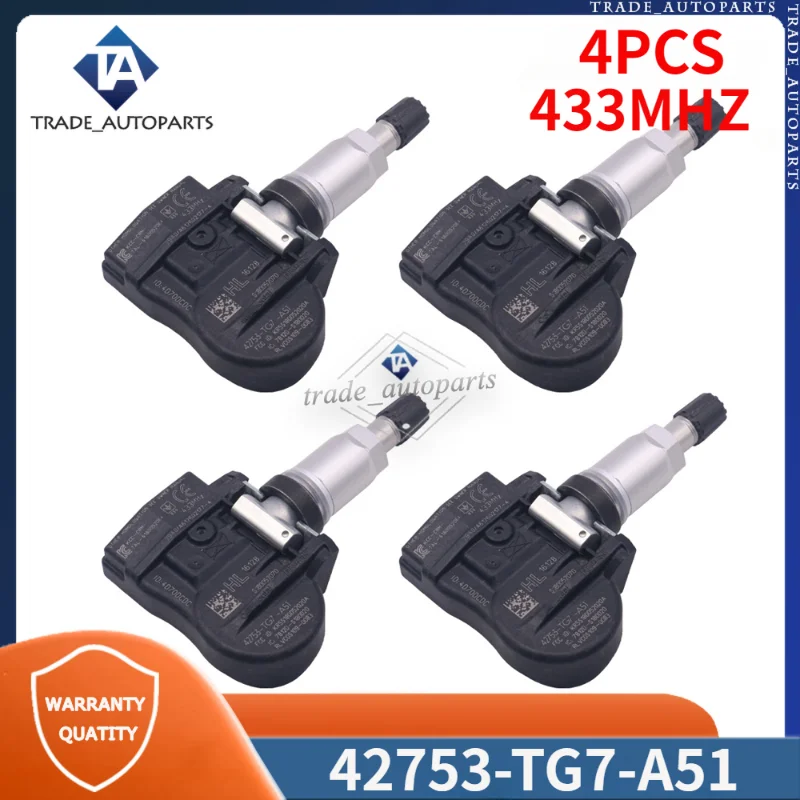 4 шт., датчик давления в шинах, 42753-TG7-A51, 42753TG7A51