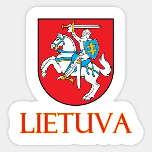 Lithuania Coat Of Arms Design Lithuanian Text  5PCS Stickers for Print Funny Home Anime Background Kid Cartoon Living Room