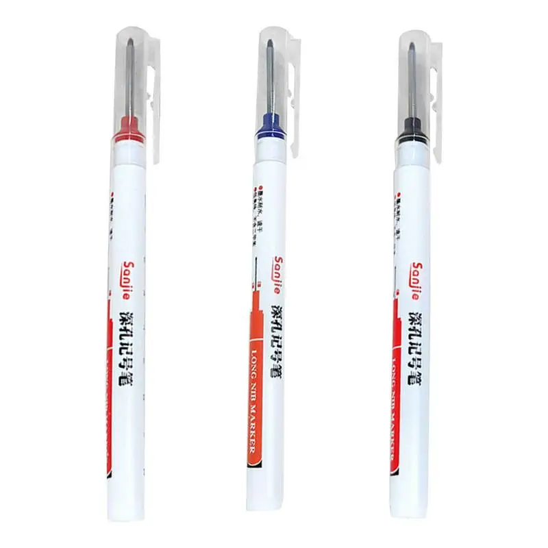 

Deep Hole Marker Pens Industrial Long Nib Marker Pen Fast Drying Carpentry Accessories For Electric Drilling Glass Installation