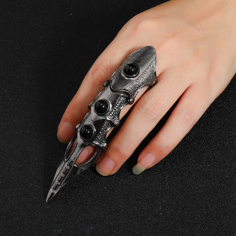

Gothic Steampunk Metal Finger Armor Rings For Men Women Dragon Clow Knuckle Adjustable Punk Rings Jewelry Accessories