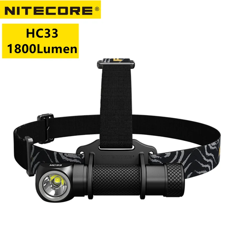 NITECORE HC33 1800Lumens High performance L-shaped Headlamp 8 Working Modes With Magnetic Troch Lantern Super Bright