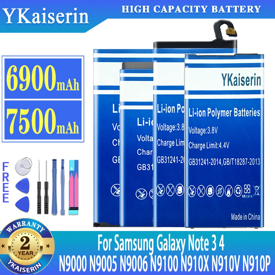 Аккумулятор ykaisin для Samsung Galaxy Note 3 4 Note3 Note4 N9000 N9005 N9006 N9100 N910X N910V N910P