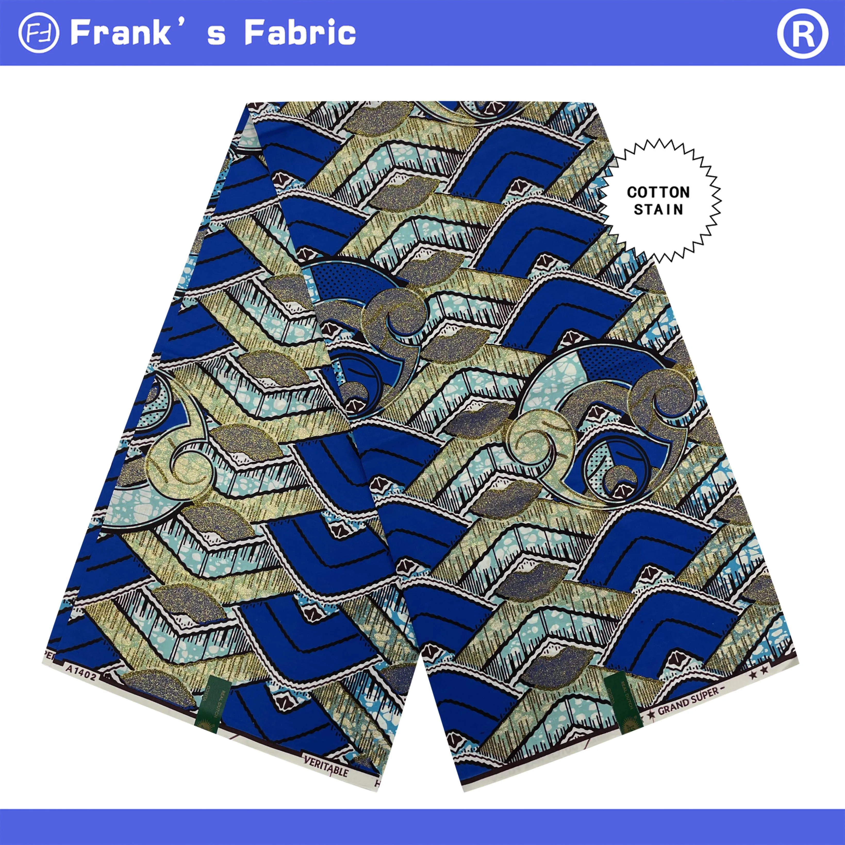 

Real Wax Ankara Dutch Batik Fabric For Sewing 100%Certified Grand Super Original African Wax Prints Glitter Glam Fabric 6 Yards