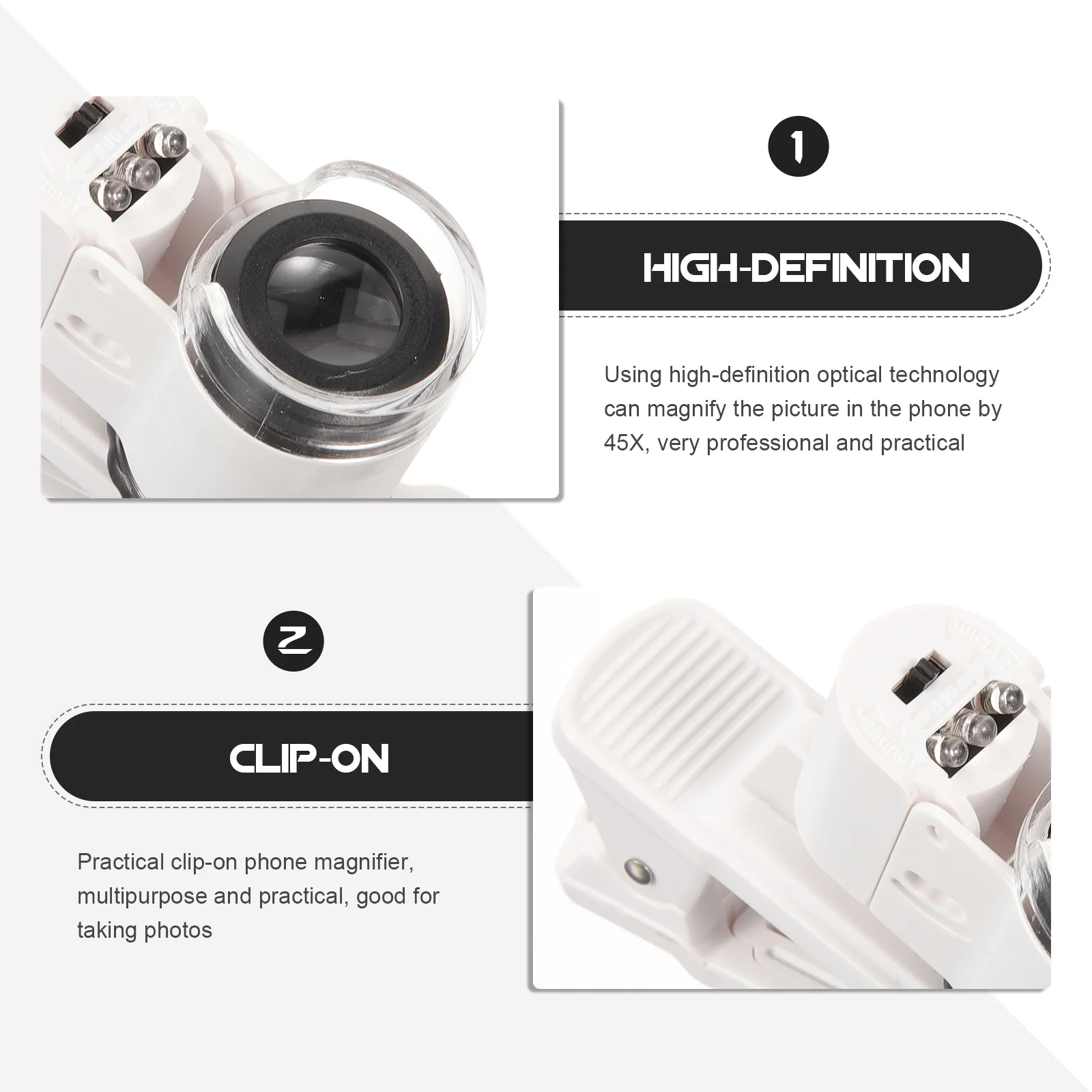 Мощный ювелирный микроскоп зажим для мобильного телефона увеличительное стекло