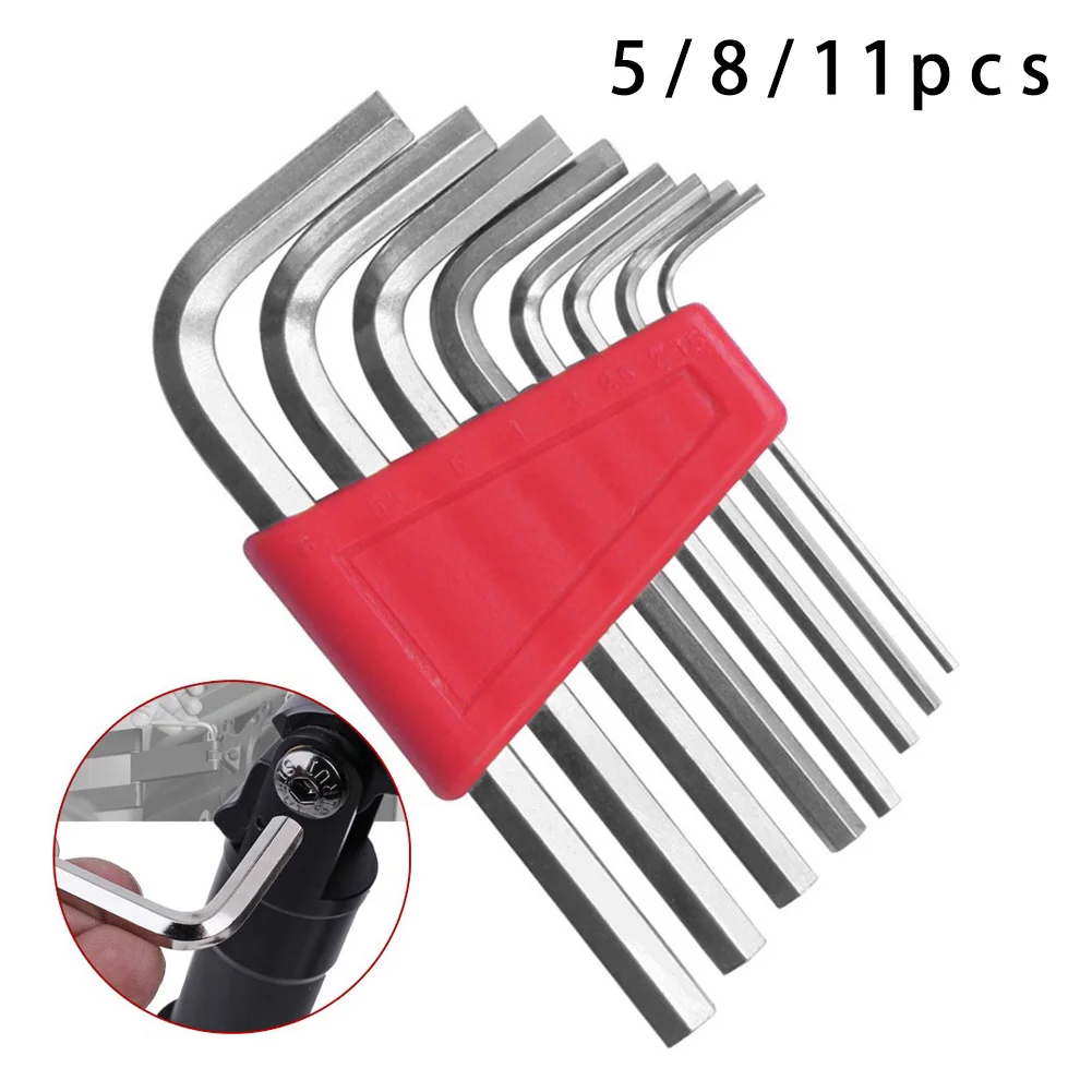 

5/8/11Pcs Allen Metric Imperial Wrench Double End L Type Hex Wrench Multi-tool Allen Key Short Mechanical Workshop Hand Tool