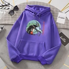 Толстовки с рисунком из аниме Spirited Away, женские свитшоты большого размера с мультяшным рисунком, худи с меховой подкладкой в стиле Харадзюку, модная мужская одежда