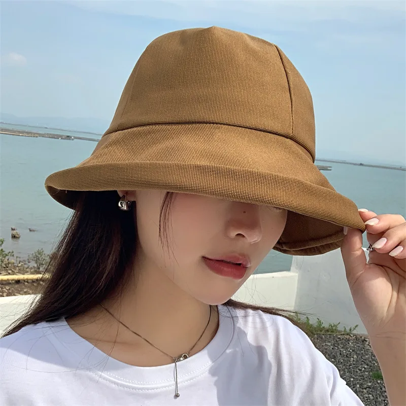 

Женская панама в рулоне, однотонная разноцветная Панама для отдыха на открытом воздухе и рыбалки, весна-лето 2023