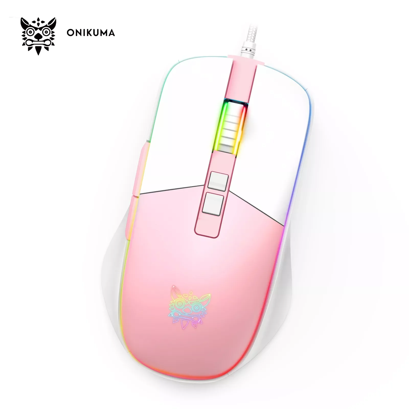 

DPI 7200 Gaming Mouse, RGB LED Light,USB Wired Mice,For Laptop Computer Gamer Pink White