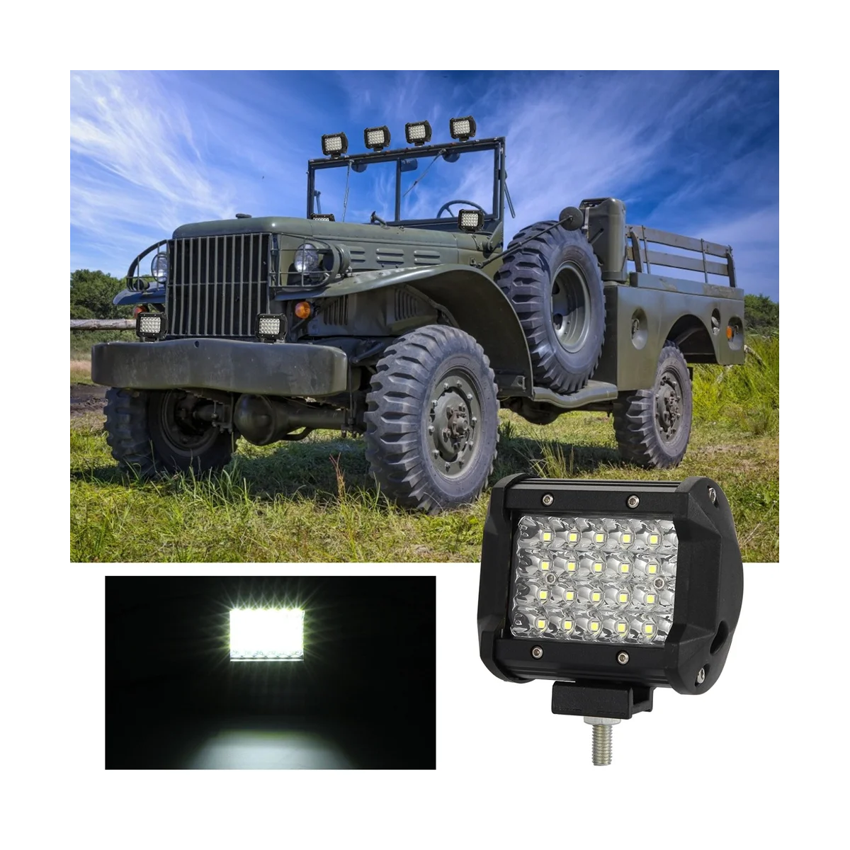 

4 Inch Headlight LED Work Light Bar for Truck Pickup 4WD Off Road ATV SUV Auto UTV Accessories (2