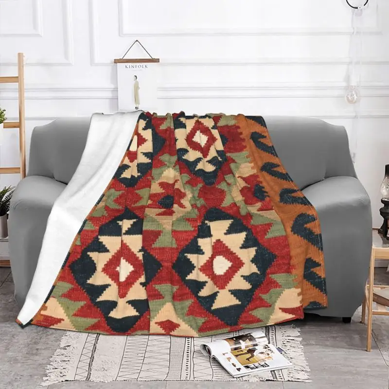 Винтажное турецкое одеяло Kilim s теплое Фланелевое богемное геометрическое