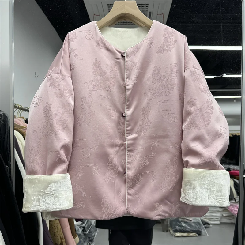 Двустороннее бархатное пальто на хлопковой подкладке. Зимняя одежда 2024. Новая