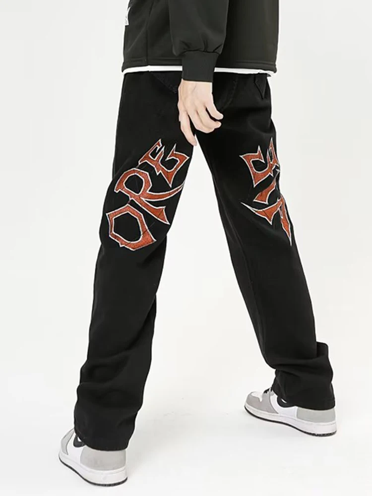 Streetwear Clothes Y2K Emo Men Women Harajuku Cartoon Straight Alt Denim Washed Grunge Trousers Ripped Jeans Baggy Jean Pants