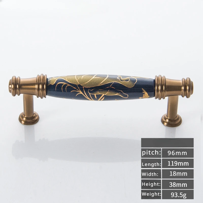 

Керамические ручки для шкафа темно-синие с золотом