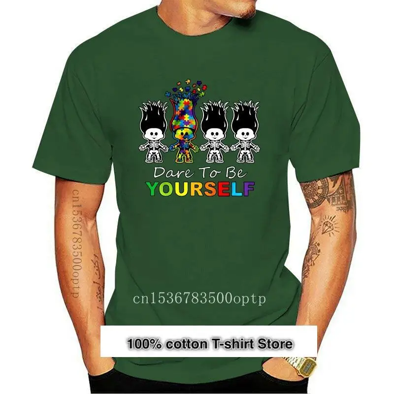 

Camiseta para hombre y mujer, camisa con mensaje de reconocimiento del autismo, atreve a ser Yourself
