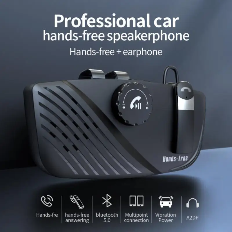 

Sun Visor Handsfree Speakerphone Car Kit Wireless 2 In 1 Multifunctional Hands-free Durable Car Supplies Audio Loudspeaker