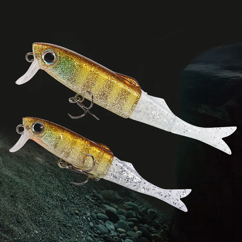 

Плавающая приманка в виде гольяна с мягким хвостом, плавающая приманка для соленой и пресной воды, рыболовные приманки