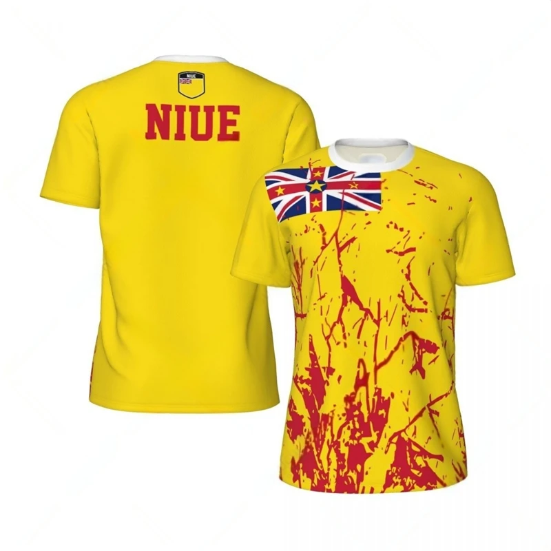 Модные футболки с графическим флагом Niue летние трендовые 3D принтом