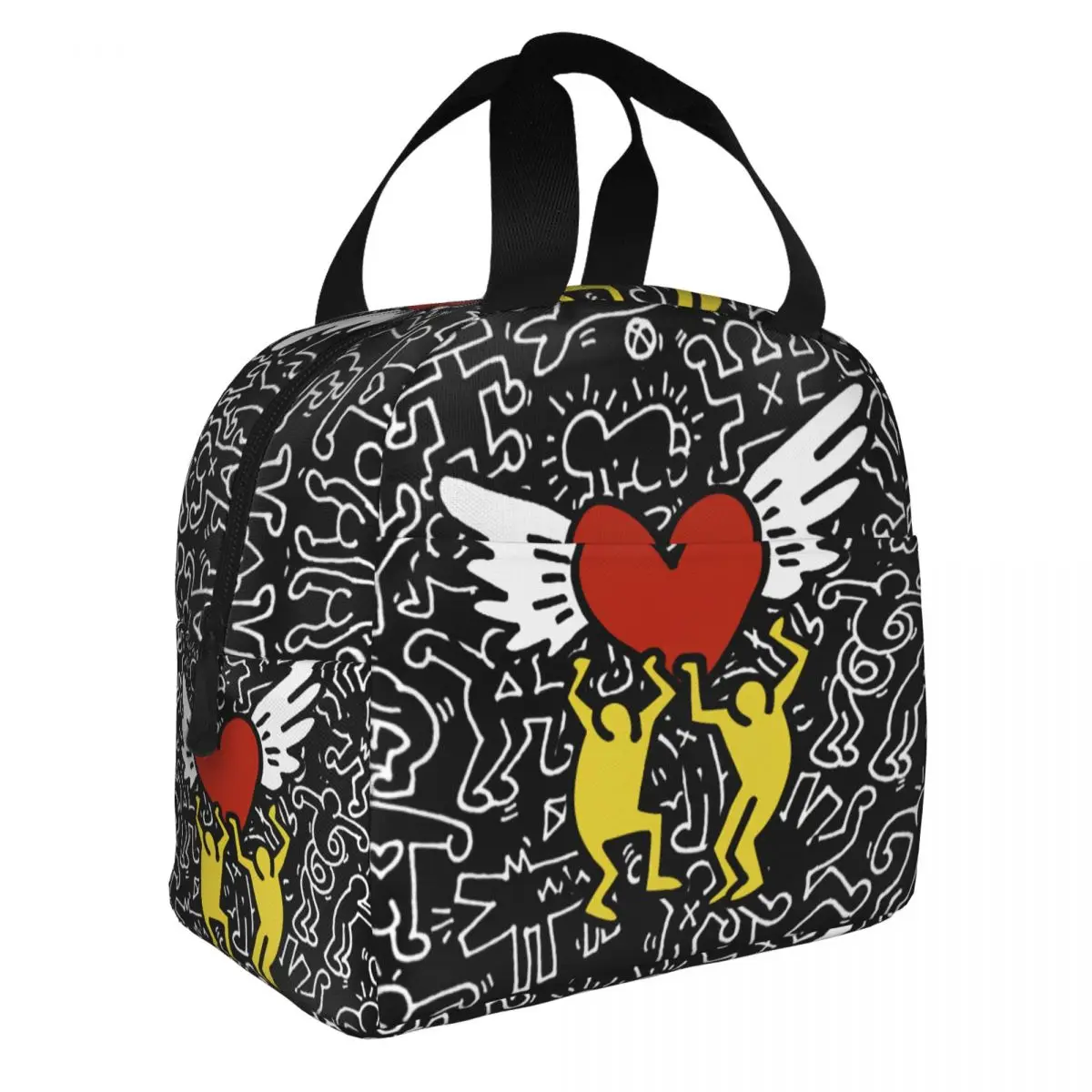 

Изолированная сумка-тоут Haring с абстрактным граффити, термоохладитель с геометрическим рисунком Кита, коробка бенто для женщин, школьная сумка для работы и еды