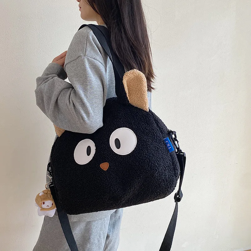 

Lamb Wool Handbags Shoulder Messenger Bag Trendy Student Plush Cartoon Cute Girls Messenger Bag Ladies Hand Bags Women Cross Bag
