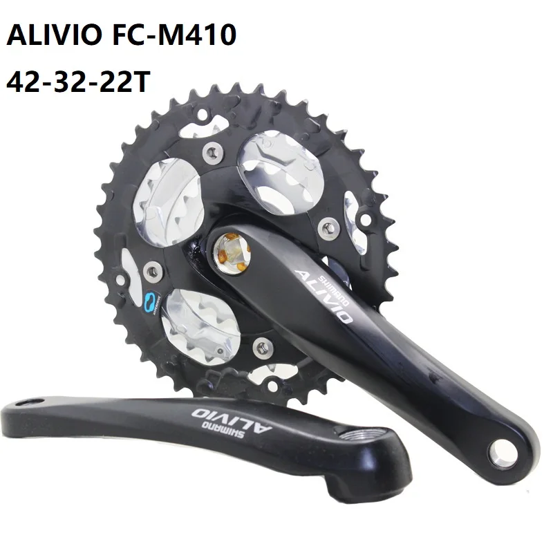 

For Shimano ALIVIO FC-M410 Bike Crankset 8/24 Speed Hollowtech Crankset 170mm 42-32-22T MTB Bike Chainwheel FC M410 Crank Part