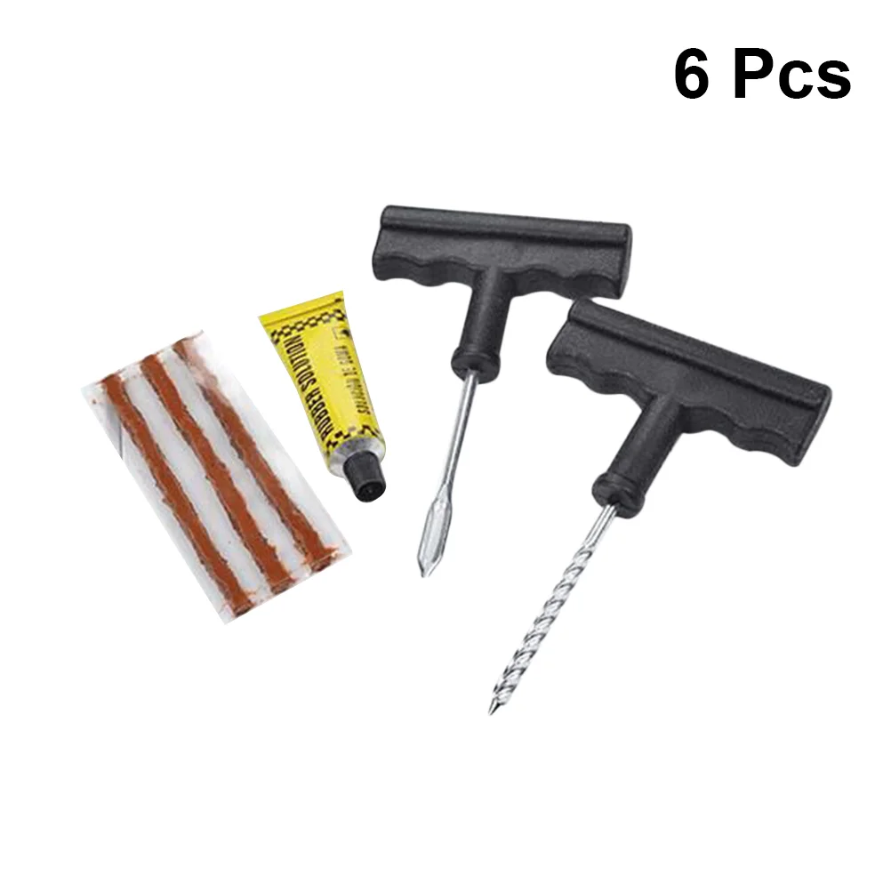 

6pcs Professional Tire Repair Kit Car Accessories Auto Bike Auto Tubeless Tire Tyre Repair Kit Puncture Plug Repair Kit Hand