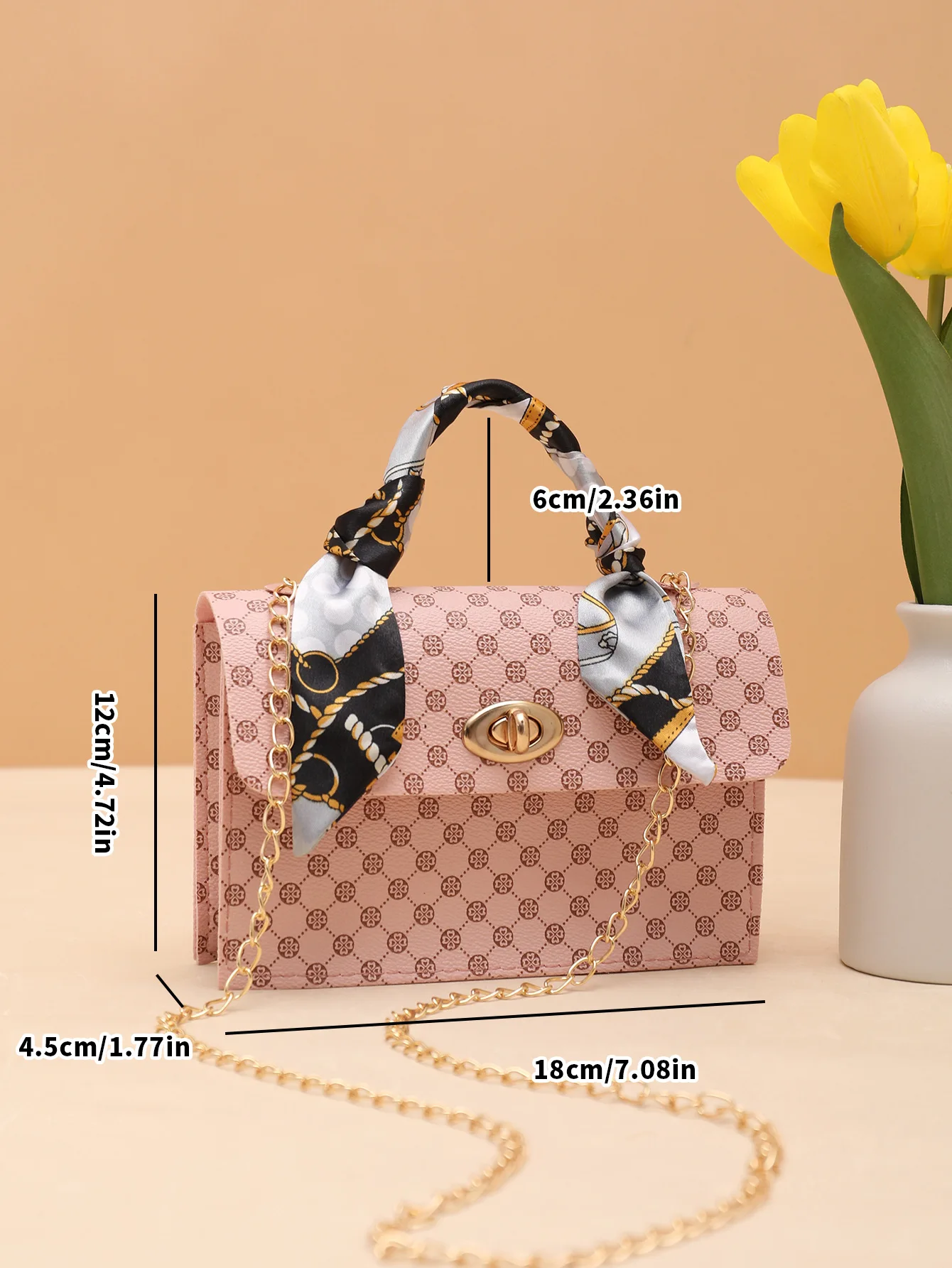 Розовая сумка USDEU летняя через плечо из искусственной кожи с принтом квадратная