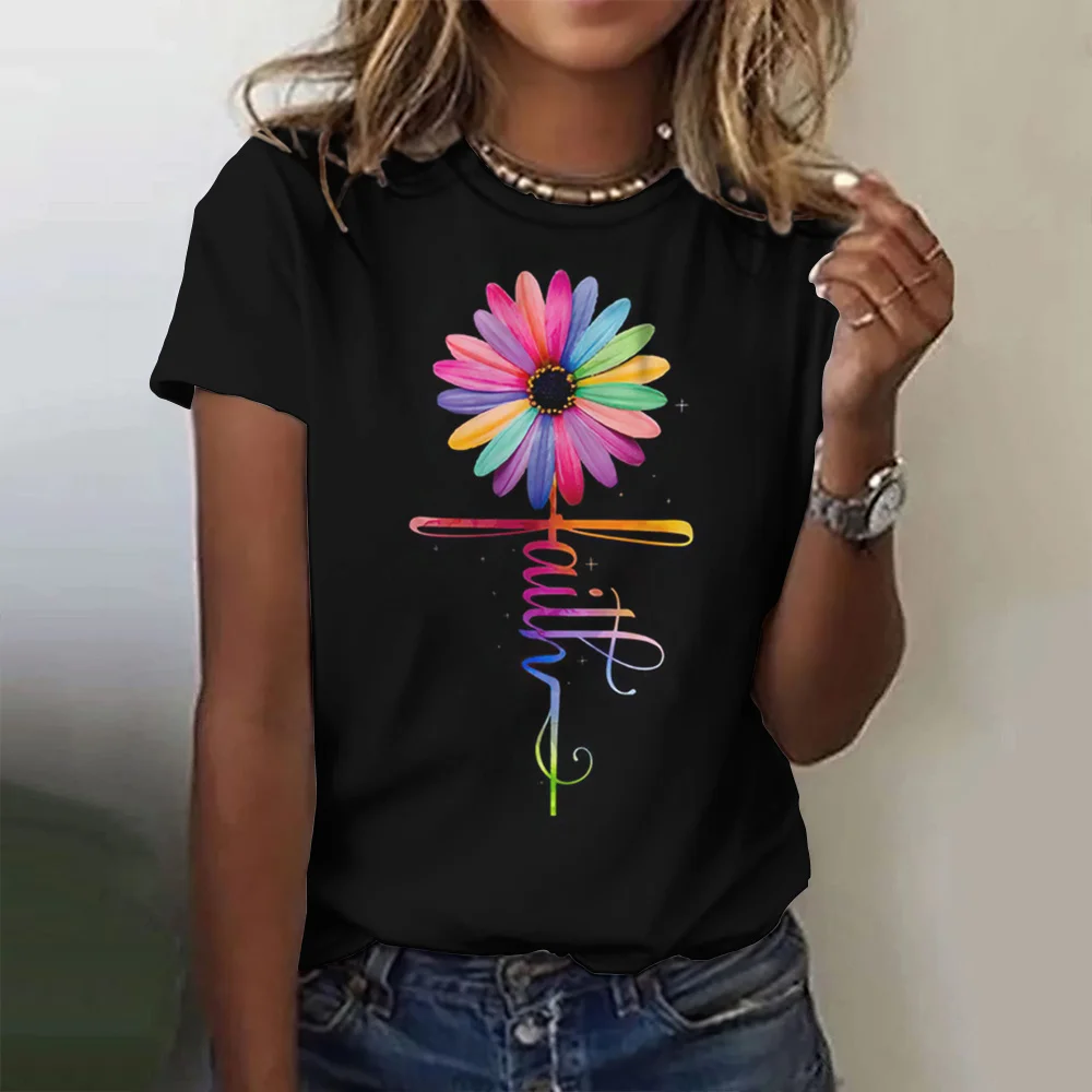 

Stylish Women's T-shirt 3D Printed Casual Harajuku Clothing O Collar Street Summer Short Sleeve Sweet Style Comfortable Shirt