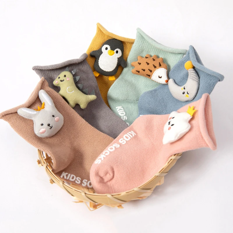 

Детские носки для девочек и мальчиков, нескользящая хлопковая одежда с рисунком для малышей и младенцев