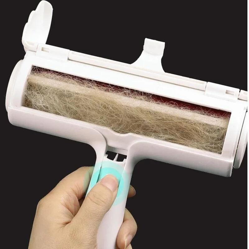 

Chom Roller Animal Hair Brush Pet Hair Remover Roller 2-Way Removing Dog Cat Hair From Furniture Self-cleaning Lint One Hand