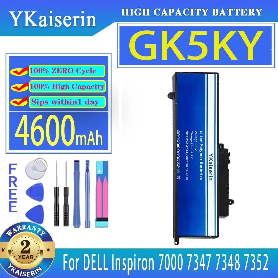 

YKaiserin Battery GK5KY 4600mAh For DELL Inspiron 13" 7000 Series 7347 7348 7352 7353 7359 11" 3147 3148 15" 7558 Bateria