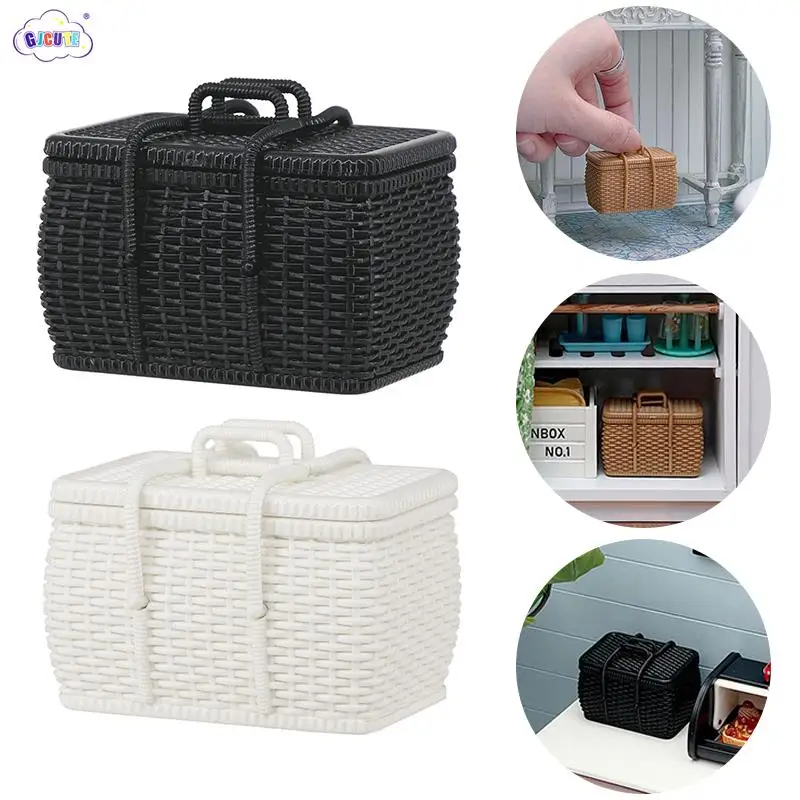 

1:6 1:12 кукольный домик миниатюрная плетеная корзина для хранения еды для пикника Аксессуары для кукольного домика