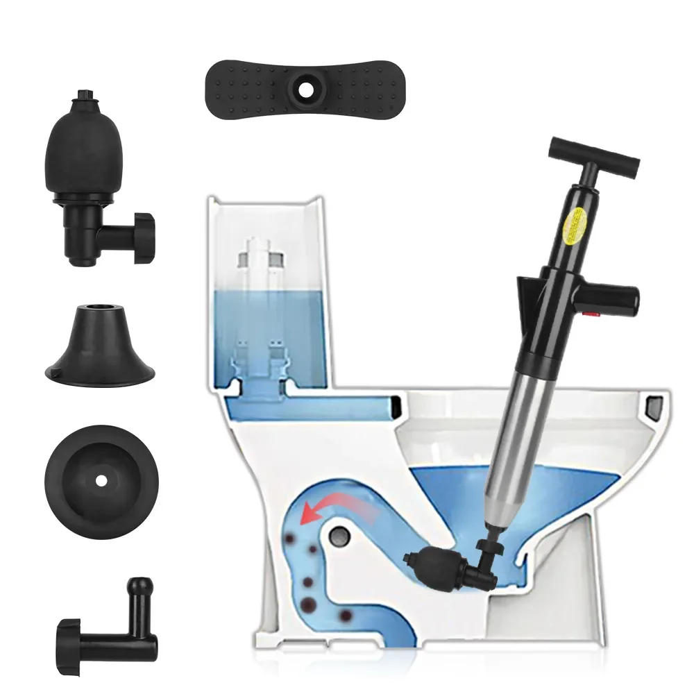 

High-Pressure Air Drain Blaster Dredge Clog Remover Sewer Pipe Unblocker Toilet Plunger for Easy Unblocking.