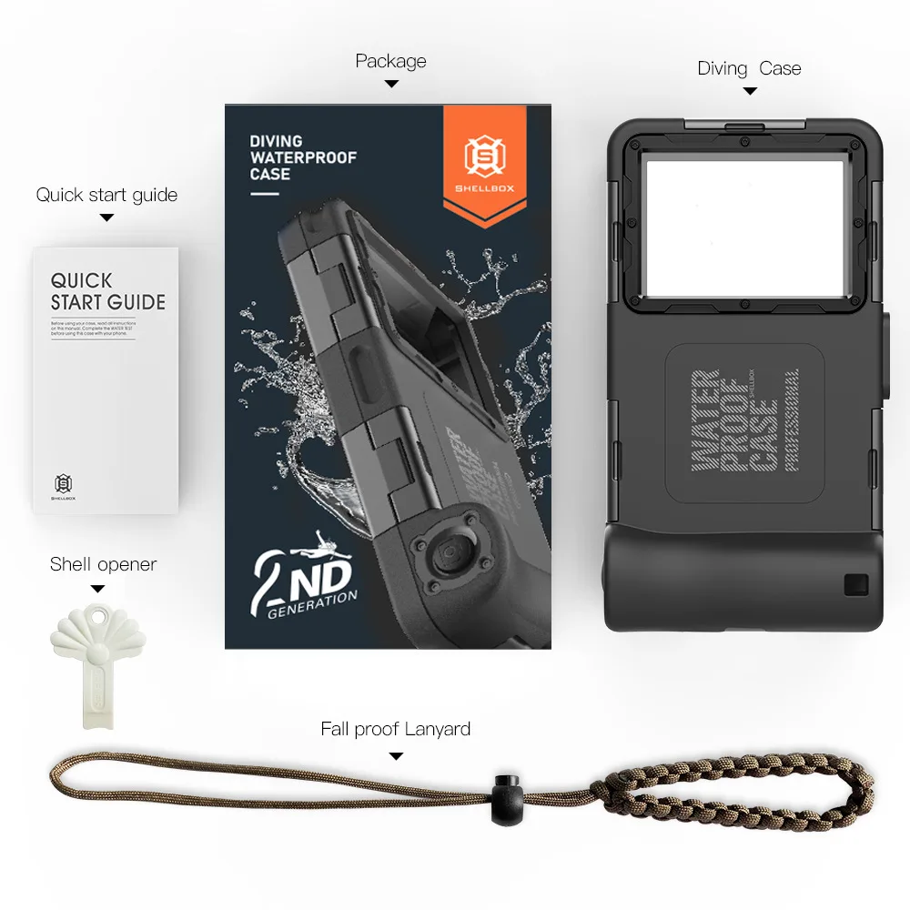 For iPhone Samsung Xiaomi Huawei Universal Blue Orange Color Professional Diving Mobile Phone Case 15M Waterproof Depth Cover