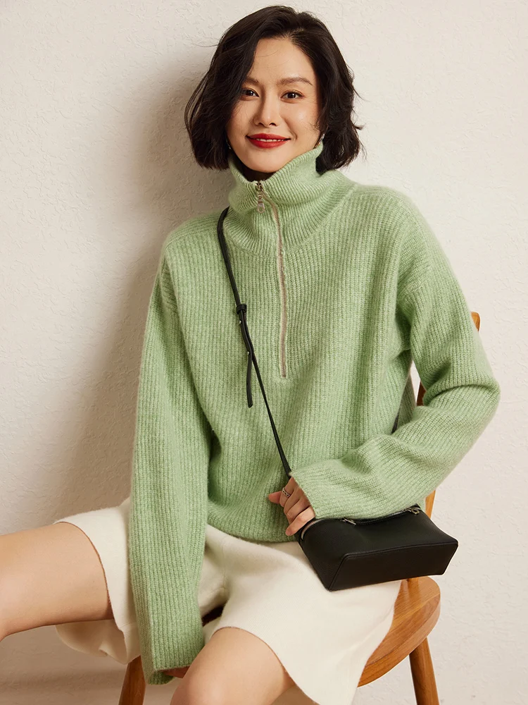 Осень и зима новый пуловер с полувысоким воротником свитер верхняя одежда