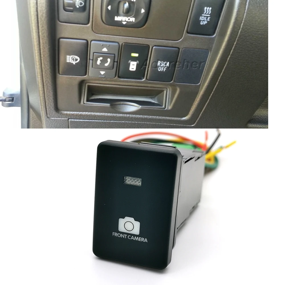 Синий светодиодный переключатель передней камеры с разъемом для Toyota Camry Altis Land Cruiser PRADO 2007-2015