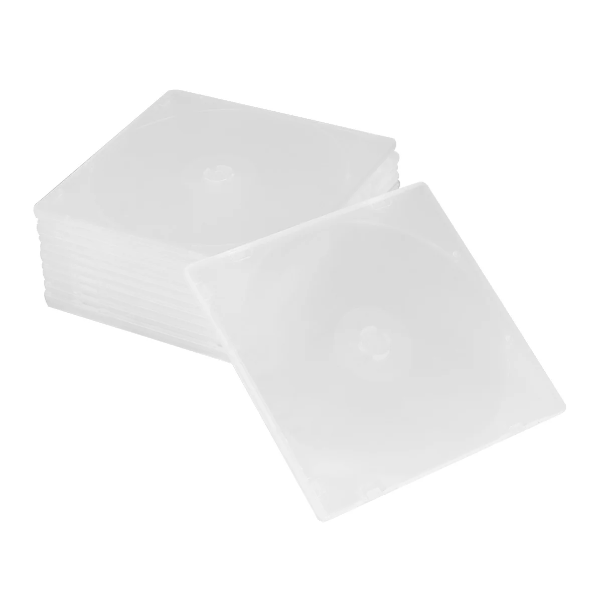 

12- pack Single& Cases Thin Thickness Replacement Cases with Clear Wrap Around Sleeve for Home Cinema, White Dvd storage