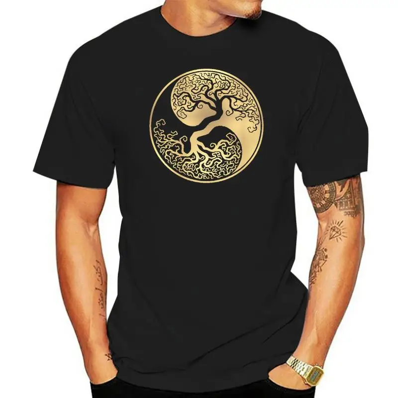 

womens short sleeved mandala spiritual yoga indie cool tee ying yang tshirt Tee