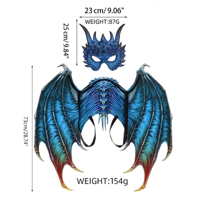 Owl Mask Dragon Wings Set Wing Men Women Stage Costume Cute Gift for Kids Party Animal Cospty  Accessories Carnival Gift images - 6