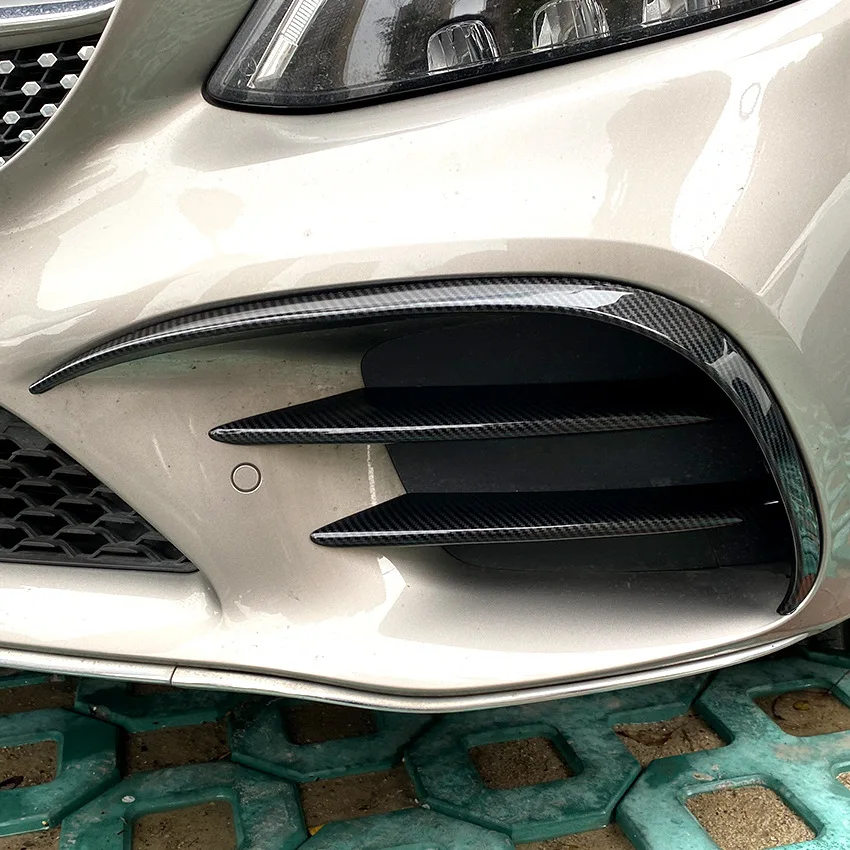 Наклейка на передний бампер отделка крышки для Mercedes-Benz C-Class W205 C200 C260 Facelift 2019 + ABS