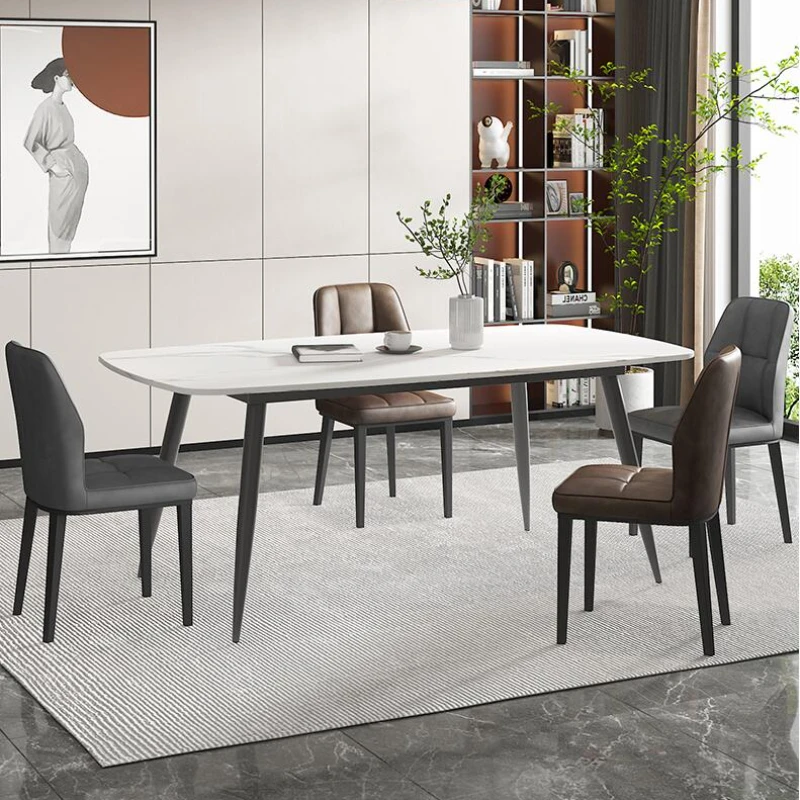 

Nordic Modern Minimalist Dining Chairs Soft Chair with Backrest European Restaurant Leisure Leather Chair Dining Room Chairs