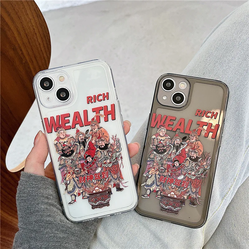 

Chinese style Chinese God of Wealth Fairy phone case for iphone 13 12 11 8 7 pro max X XR XS XSMAX handsome phone case