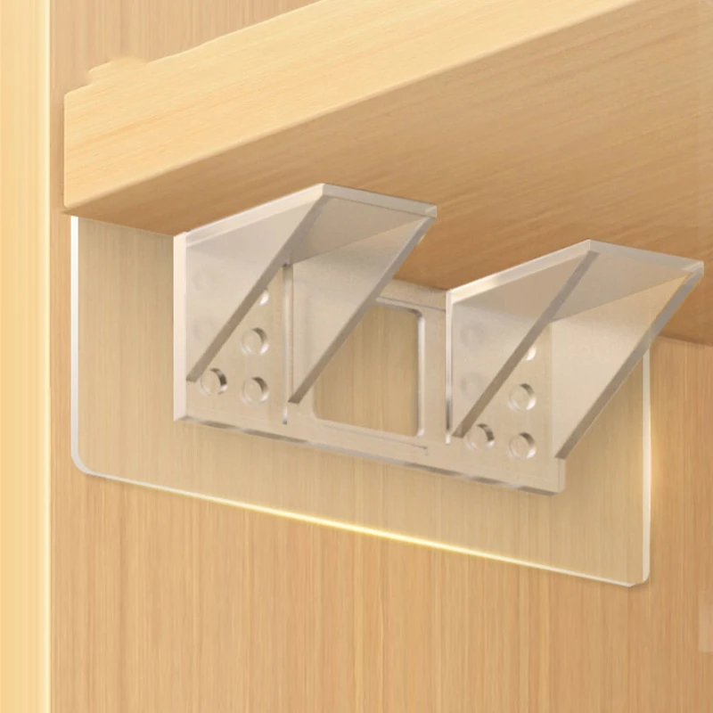 

2/4Pcs Shelf Support Adhesive Pegs Punch Free Closet Cabinet Shelf Support Clip Wall Hanger Sticker Bracket for Bathroom Kitchen