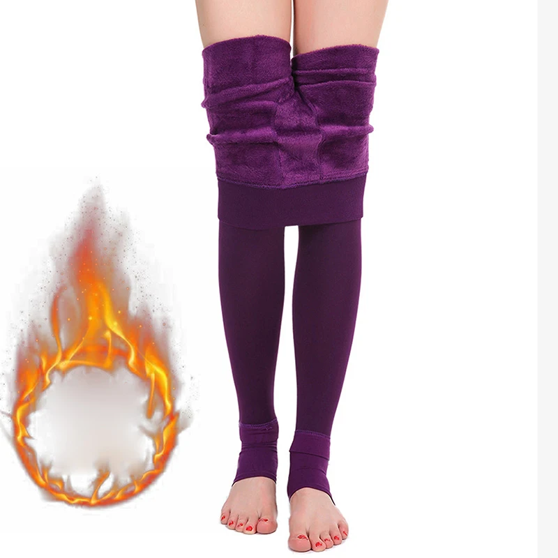 

Winter Warm Pantyhose Women Elastic Slim Fleece Pantyhose Plush Velvet Thick Tights Hight Wasit Sexy Body Socks Female