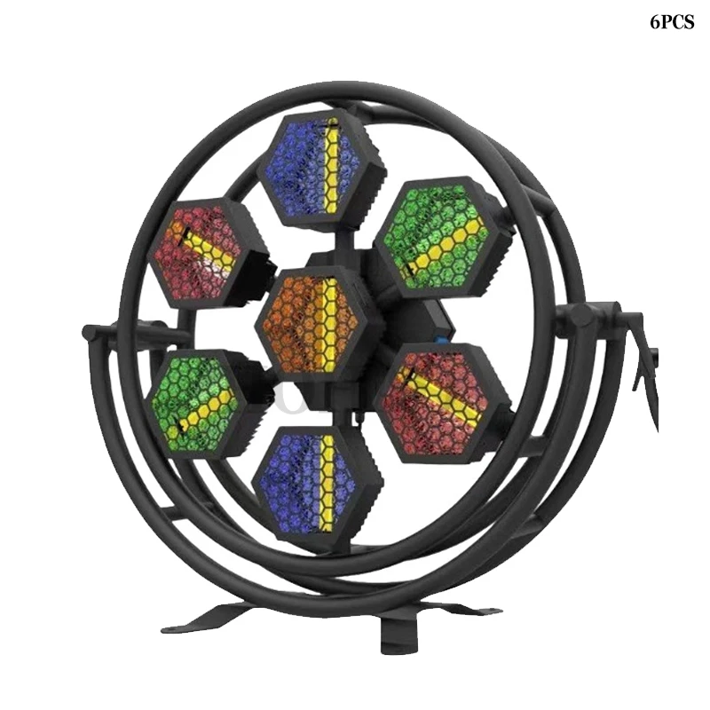 

NO Tax 7pcs 60w RGB Round Retro Strobe Lights Pixel Effect Marquee Stage Star Concert Hot-Selling DMX Voice Control Lights