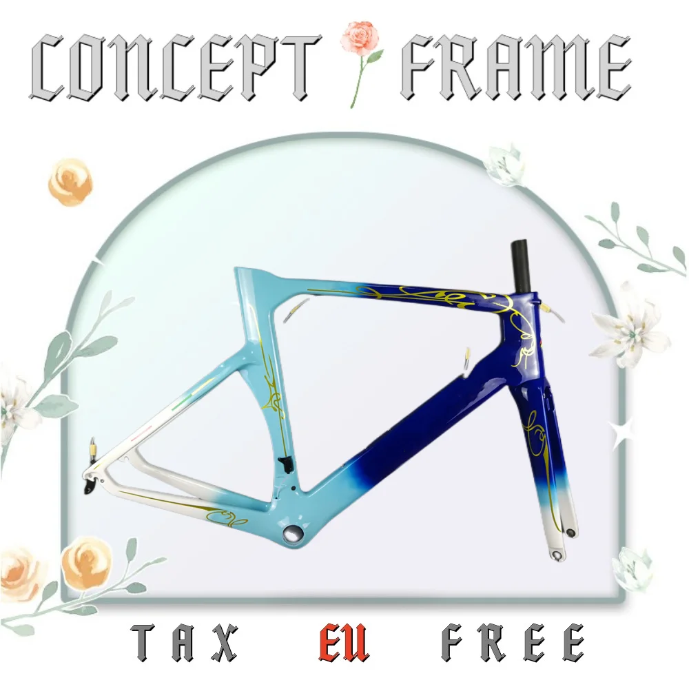 

New T1000 UD Concept Road Carbon Frame Rim/Disc Brake Bicycle Customize Logo Road Bike Carbon Frames