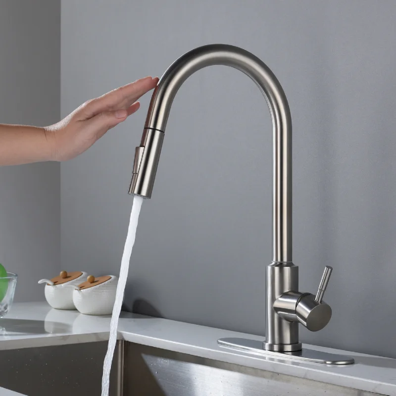 

[Flash Deal]Touch Kitchen Faucet with Pull-down Spray Has Excellent Corrosion Resistance and Rust Resistance[US Stock]