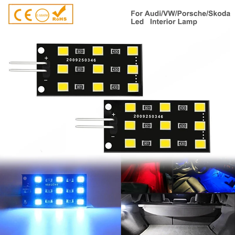 

2pcs/lot 12V CANBUS Error Free 5050-SMD 12 LED Car Interior Footwell Light For For Audi A4 S4 B8 A5 A6 Q5 Q7