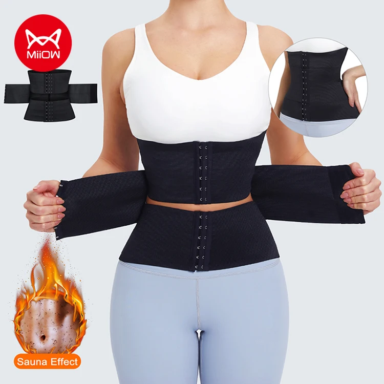 

MiiOW Three Pieces for Women Underbust Waist Trainer Corset Shapewear Latex Belt Corset Cincher Under Invisible Bodyshapers