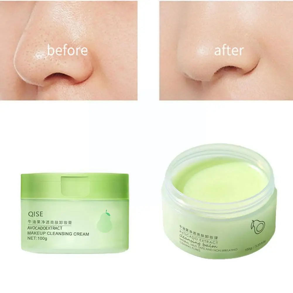

100g Avocado Cleaning Balm Skin Face Make Up Cleansing Gentle Remover Makeup Pore Clean Makeup Remover Skincare Cleaner Bal A9S7