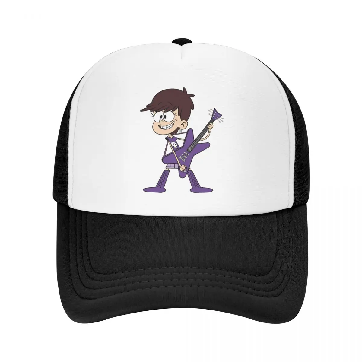 

The Loud Houses Trucker Hats Guitar Violet Mesh Net Baseball Cap Snapback Stylish Kpop adjustable Peaked Hat For Men Women